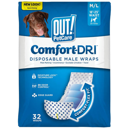 OUT! Pañales Desechables para Perro Macho - M - L - 32ct