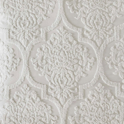 Madison Park - Juego de Funda de edredón de felpilla 100% algodón, Moderno de Lujo para Todas Las Estaciones con Fundas a Juego, tamaño King/Cal King (104 x 92 Pulgadas), Color Damasco, Color Blanco