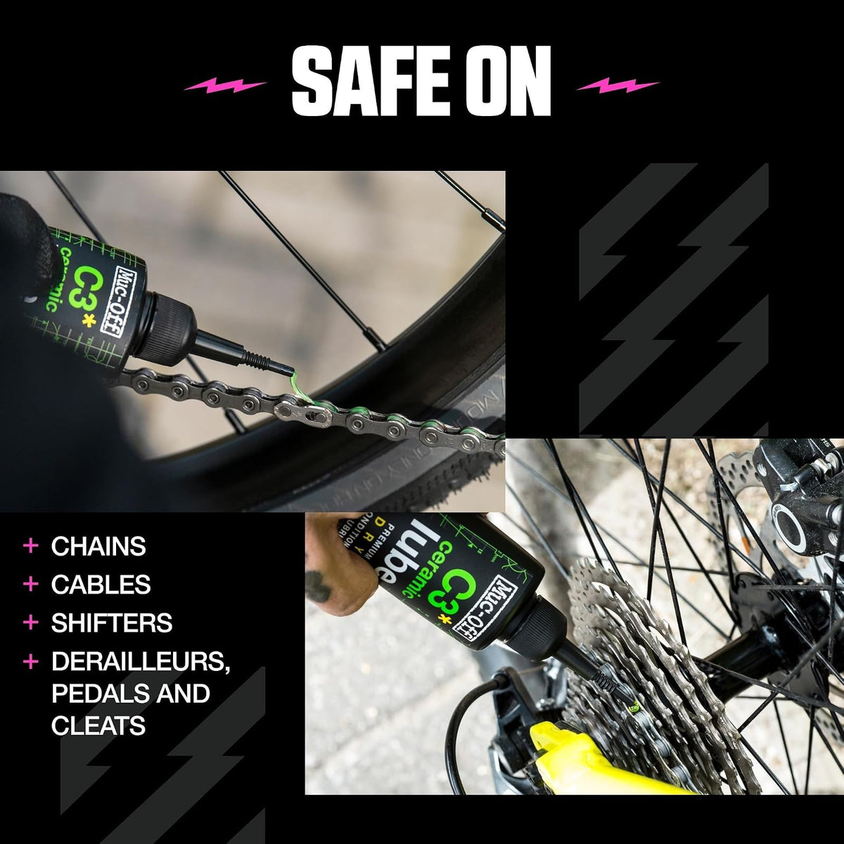 Muc-Off Lubricante de Cadena Seca de Cerámica C3, 120 ml, Verde