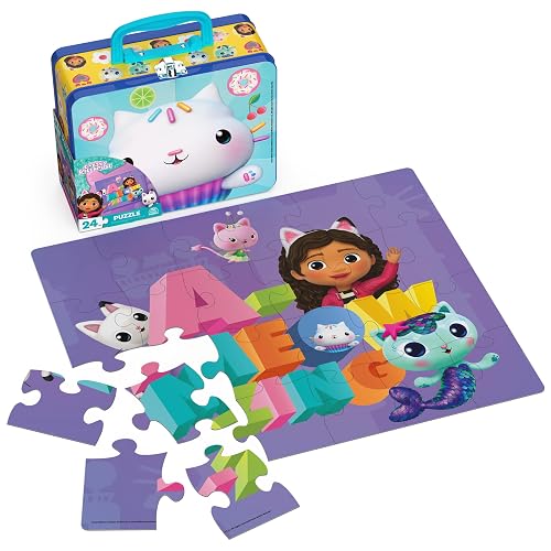 Spin Master Games Gabby's Dollhouse, rompecabezas de 24 piezas con estuche