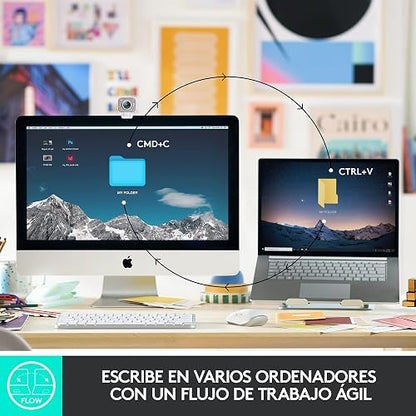 Logitech MX Keys Mini Teclado Inalámbrico Minimalista Iluminado, Compacto, Bluetooth, Retroiluminado, USB-C, Compatible con Apple macOS, iOS, Windows, Linux, Android, de Metal - Rosa
