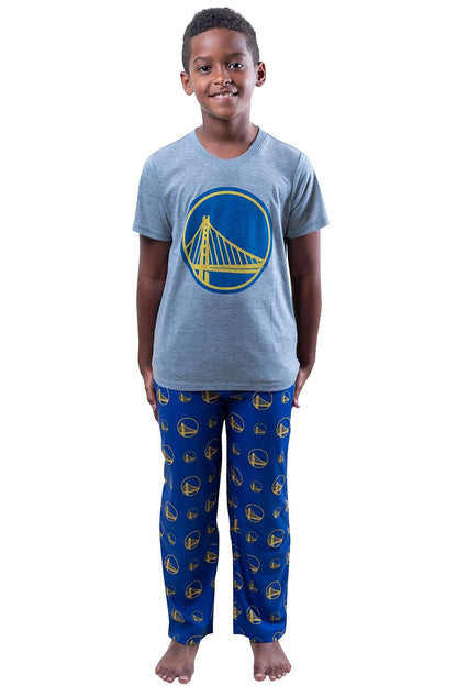 Ultra Game Youth NBA - Conjunto Oficial de 2 Piezas de Pijama y Playera - Golden State Warriors - 7 - Royal