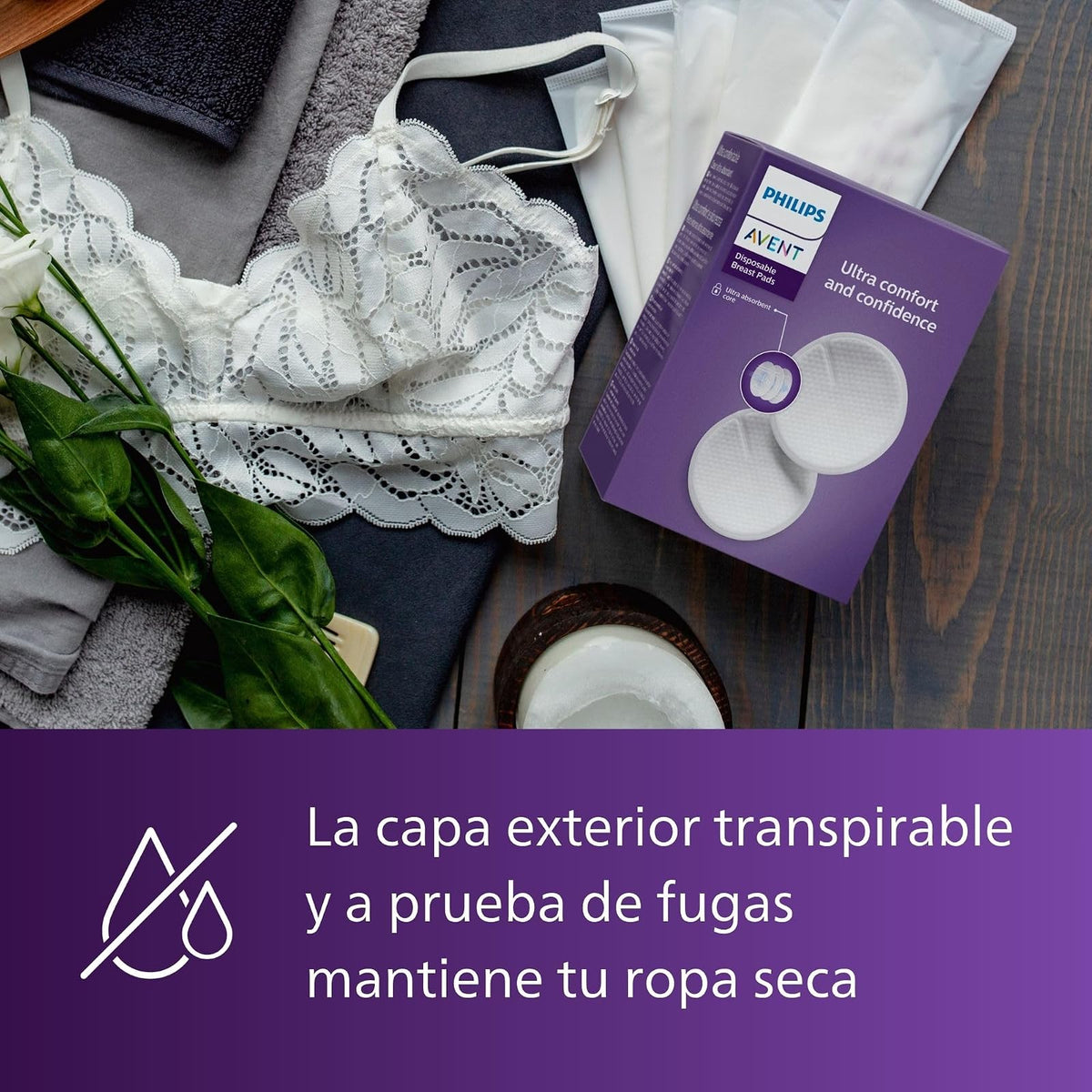 Philips Avent Pads de Lactancia Desechables | Protección y comodidad durante la lactancia | Absorción confiable | Diseño discreto para uso diario | 60 pz | SCF254/61