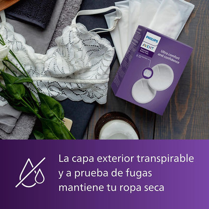 Philips Avent Pads de Lactancia Desechables | Protección y comodidad durante la lactancia | Absorción confiable | Diseño discreto para uso diario | 60 pz | SCF254/61