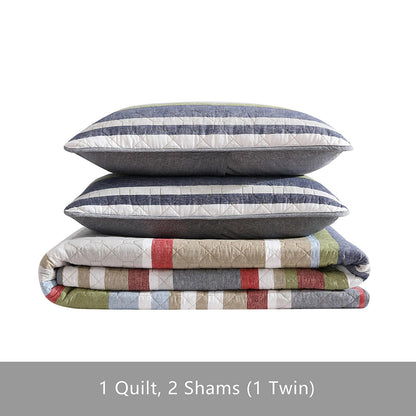 Eddie Bauer - Juego de edredón Reversible de algodón con Fundas a Juego, decoración Ligera del hogar para Todas Las Estaciones (Escalera de salmón Multi, King)