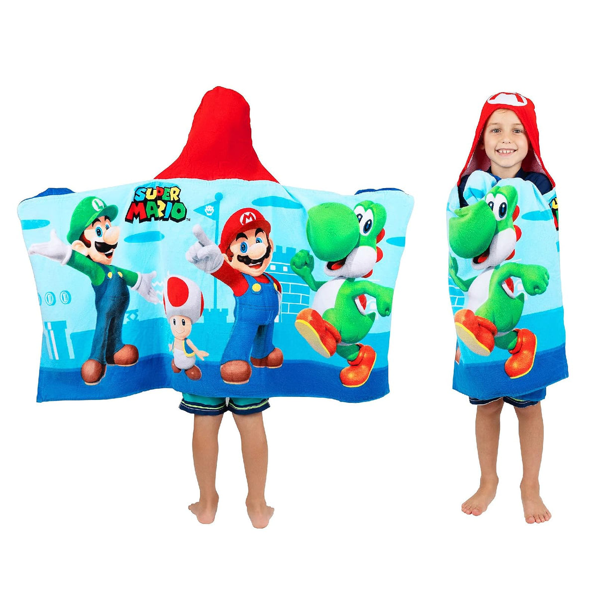 Super Mario - Toalla de Toalla de Rizo de algodón Suave para baño, Piscina, Playa, 24 x 50 Pulgadas, por Franco Kids - Super Mario - 24 in x 50 in