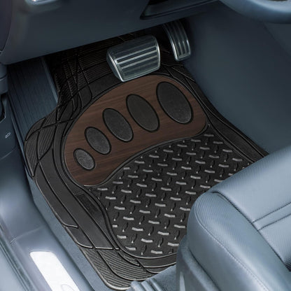 FH Group - Alfombrillas para automóvil de Ajuste Universal, Resistentes al Clima para Todo Tipo de Clima, Goma Resistente para la mayoría de Automóviles, SUV y Camiones, con diseño de Huellas, Juego