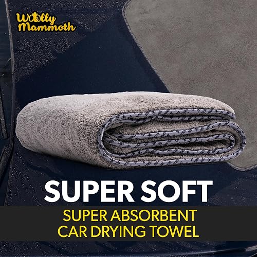 Chemical Guys Woolly Mammoth Toalla de Microfibra para Secadora (36" x 25") Automóviles,Camiones, Todoterrenos, Autocaravanas, Hogar, Mascotas, Suciedad, Gris