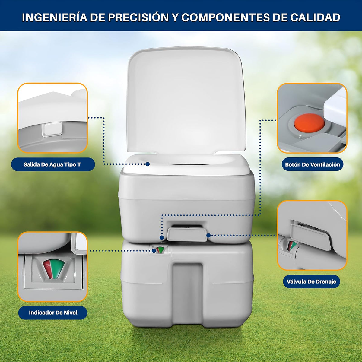 Serenelife Slcatl320 - Retrete Portátil con Bomba de Pistón de Descarga