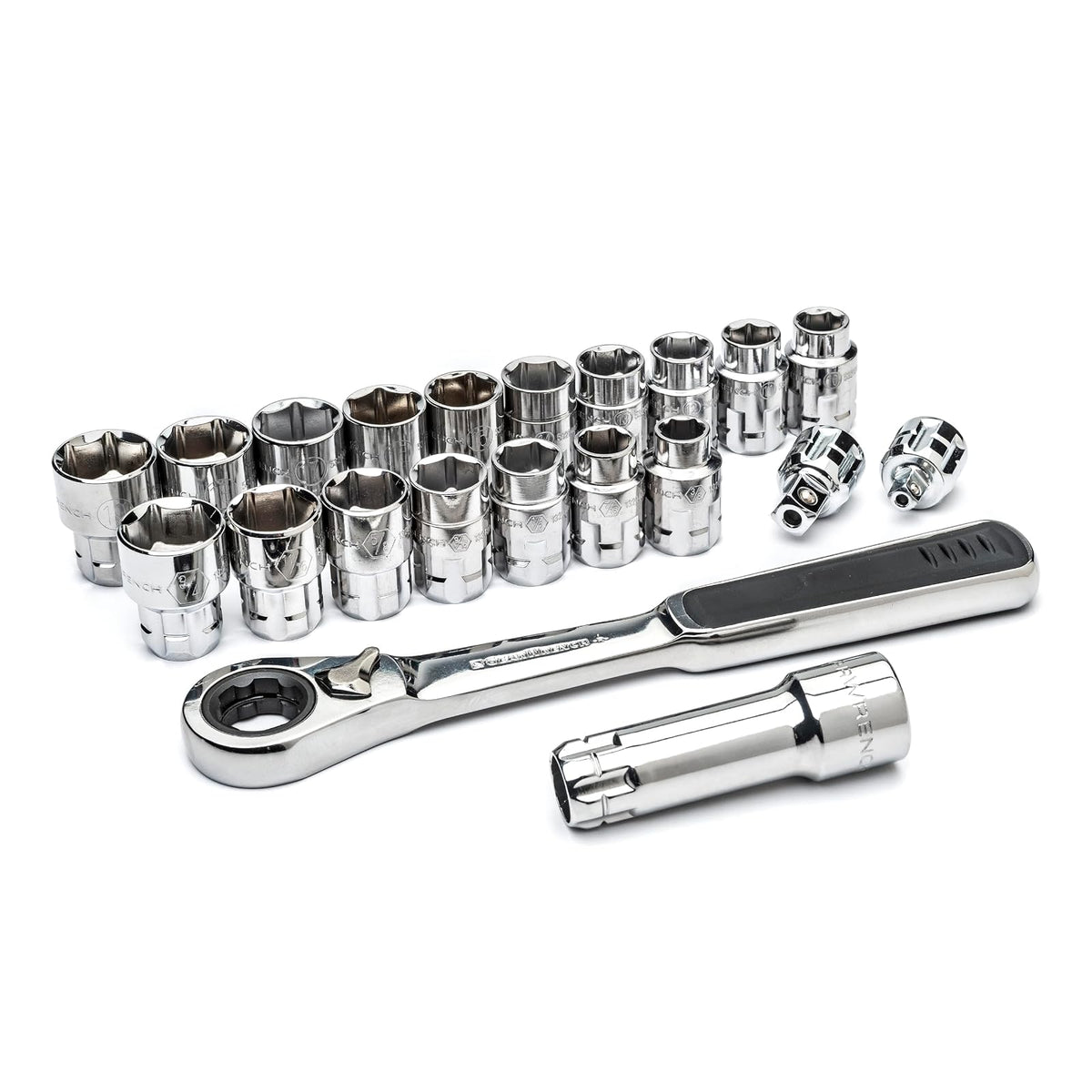 Gearwrench, 25 piezas 1/5.1 cm Drive (30 mm) Pass Thru juego de carraca con bloqueo Flex-Head
