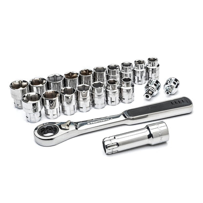 Gearwrench, 25 piezas 1/5.1 cm Drive (30 mm) Pass Thru juego de carraca con bloqueo Flex-Head