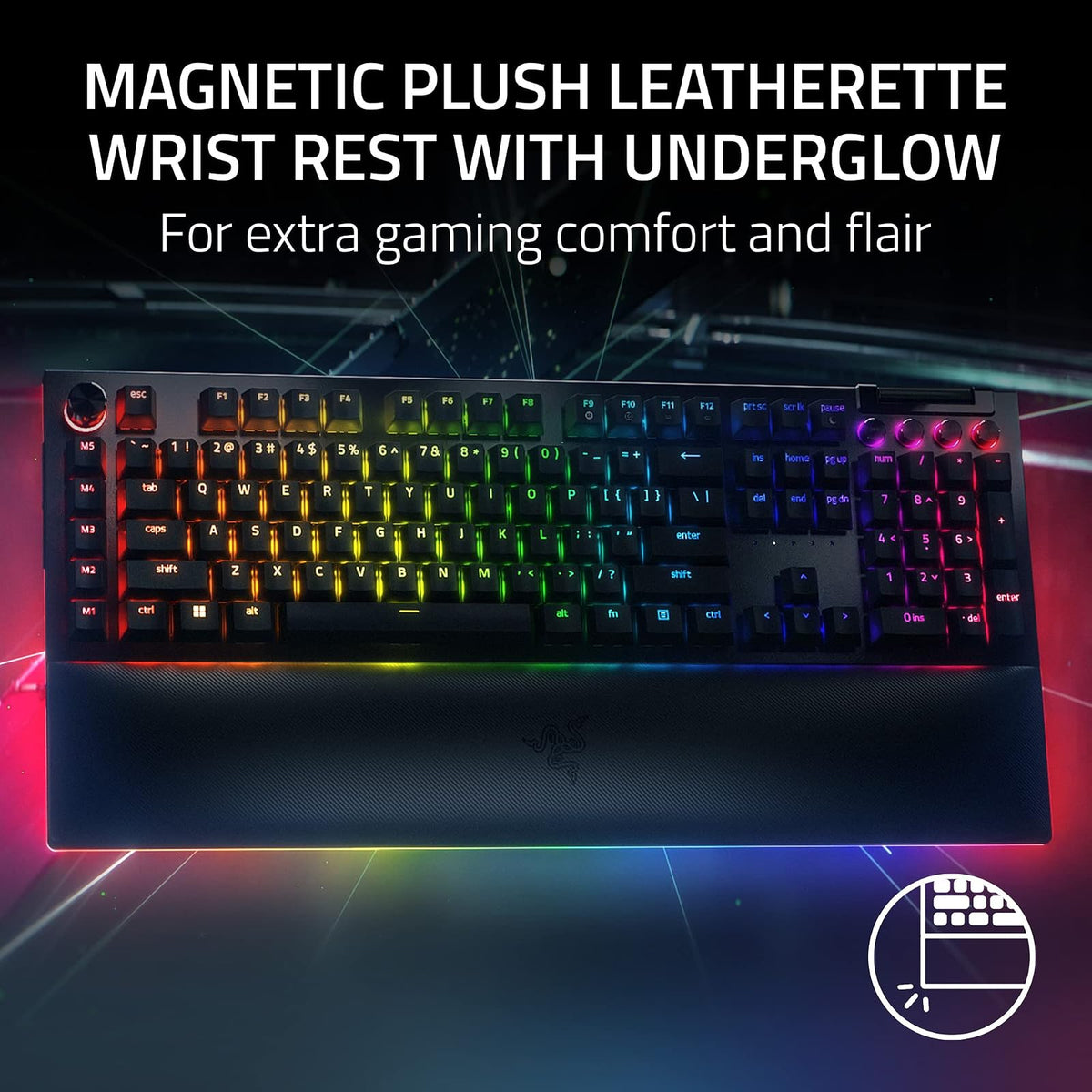 Razer V4 Pro - Mechanical Gaming Keyboard (Green Switch) - US Layout - NASA