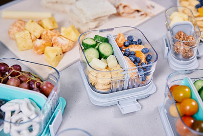 PackIt Mod Lunch Bento Contenedor de almacenamiento de alimentos, Gris Acero, Snack Bento, 1, 1