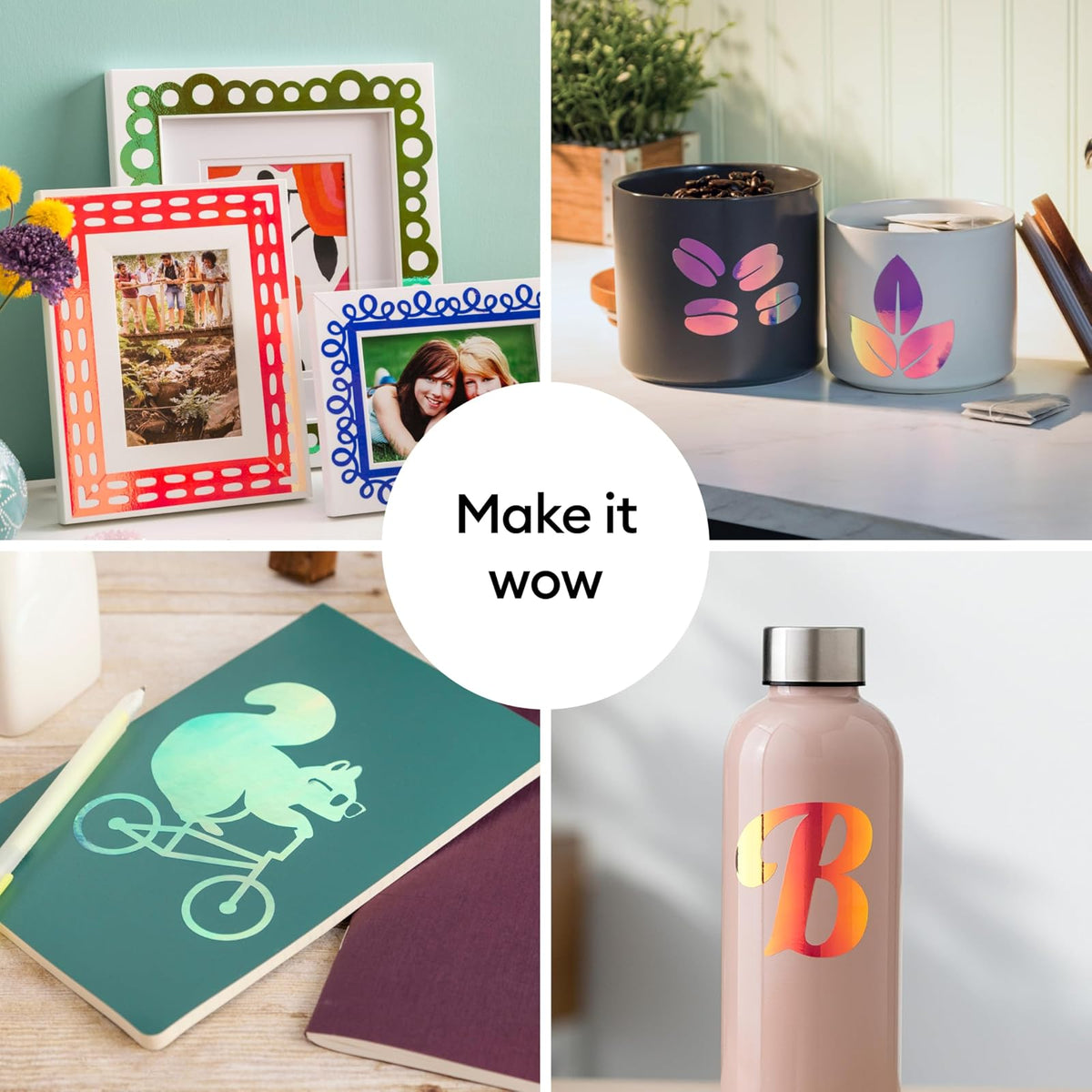 Cricut Vinilo Holográfico Permanente Muestreador Mítico | 12x12 in, 10 hojas, adhesivo permanente, resistente a intemperie, superficies planas