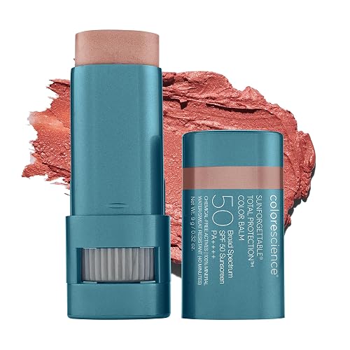 Colorescience. Sunforgettable Total Protection Color Balm SPF 50 /PA++++, UVA/UVB, Bálsamo con color para mejillas labios y párpados, antioxidante, hidratante en 6 tonos 9gr.