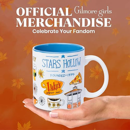 Silver Buffalo Gilmore Girls Destination Locations Icons Taza de cerámica, 20 onzas