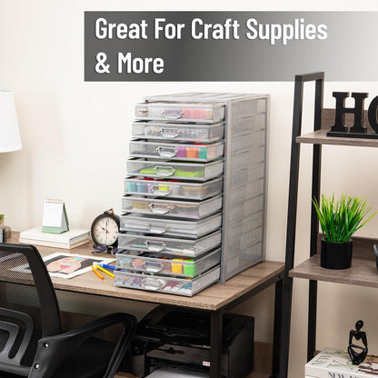 Mind Reader File Storage Drawers, Desk Organizer, Multi-Purpose, Crafts, Office, Metal Mesh, 10.75" L x 14" W x 21.25" H, Silver