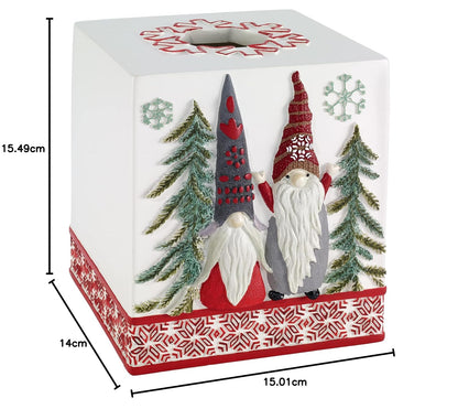 Avanti Linens - Funda para Caja de pañuelos, Elementos Esenciales de baño de Resina, Decoraciones de Navidad Ideales (colección de gnomos de Navidad)