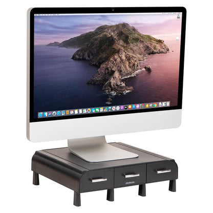 Mind Reader Perch Organizador de Escritorio y Soporte para Monitor - Black