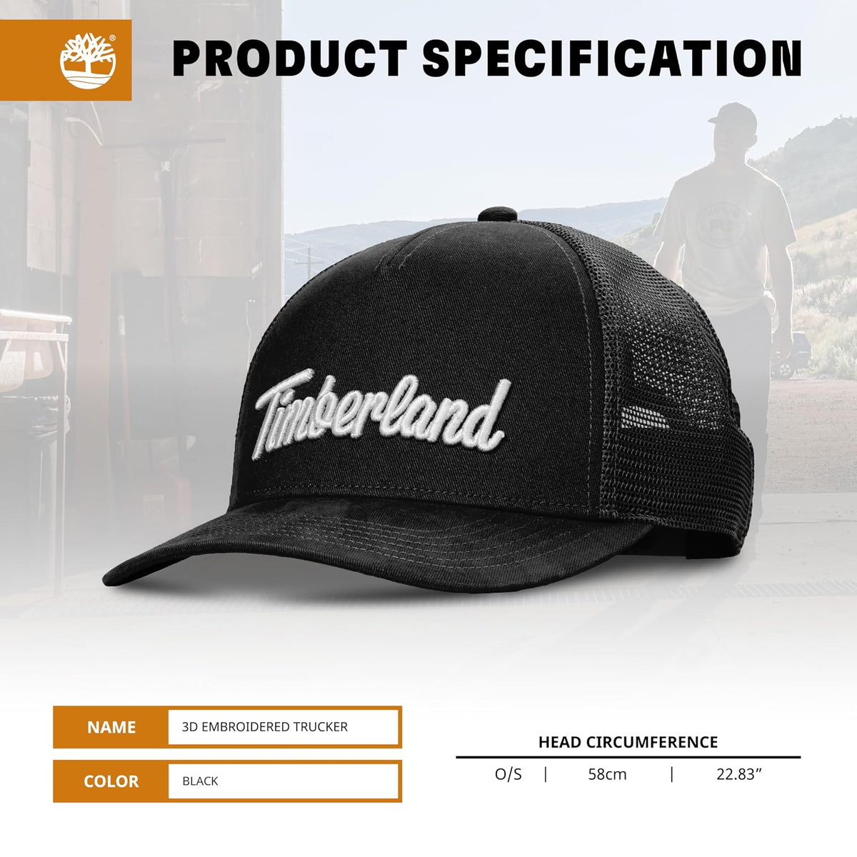 Timberland Mesh Back Trucker Hat Gorra de béisbol Hombre