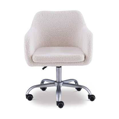 Linon Home Decor Products Linon Brooklyn - Silla de Oficina Sherpa, Color Marfil