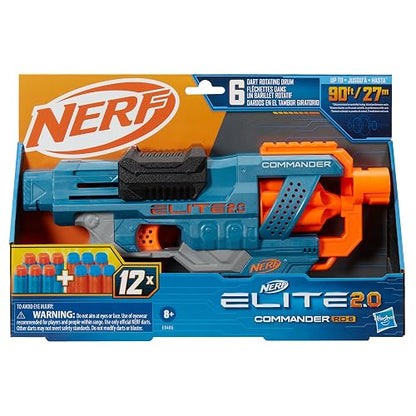 NERF Elite 2.0 Commander RD-6 Lanzador de Dardos con Tambor Giratorio