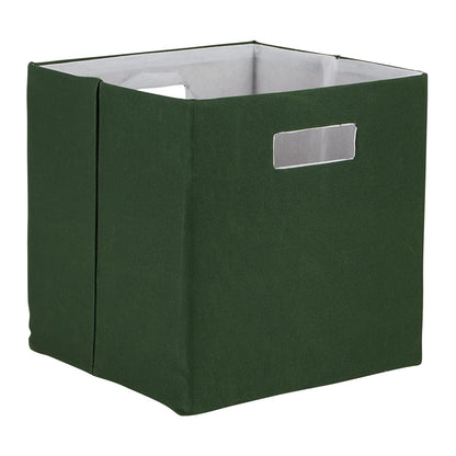 DII cubeta de Almacenamiento Plegable de poliéster, sólido, Ligero y Duradero, Cuadrado Grande, 13 x 13 x 13 Pulgadas, Verde Cazador - Large Square, 13x13x13" - Verde cazador
