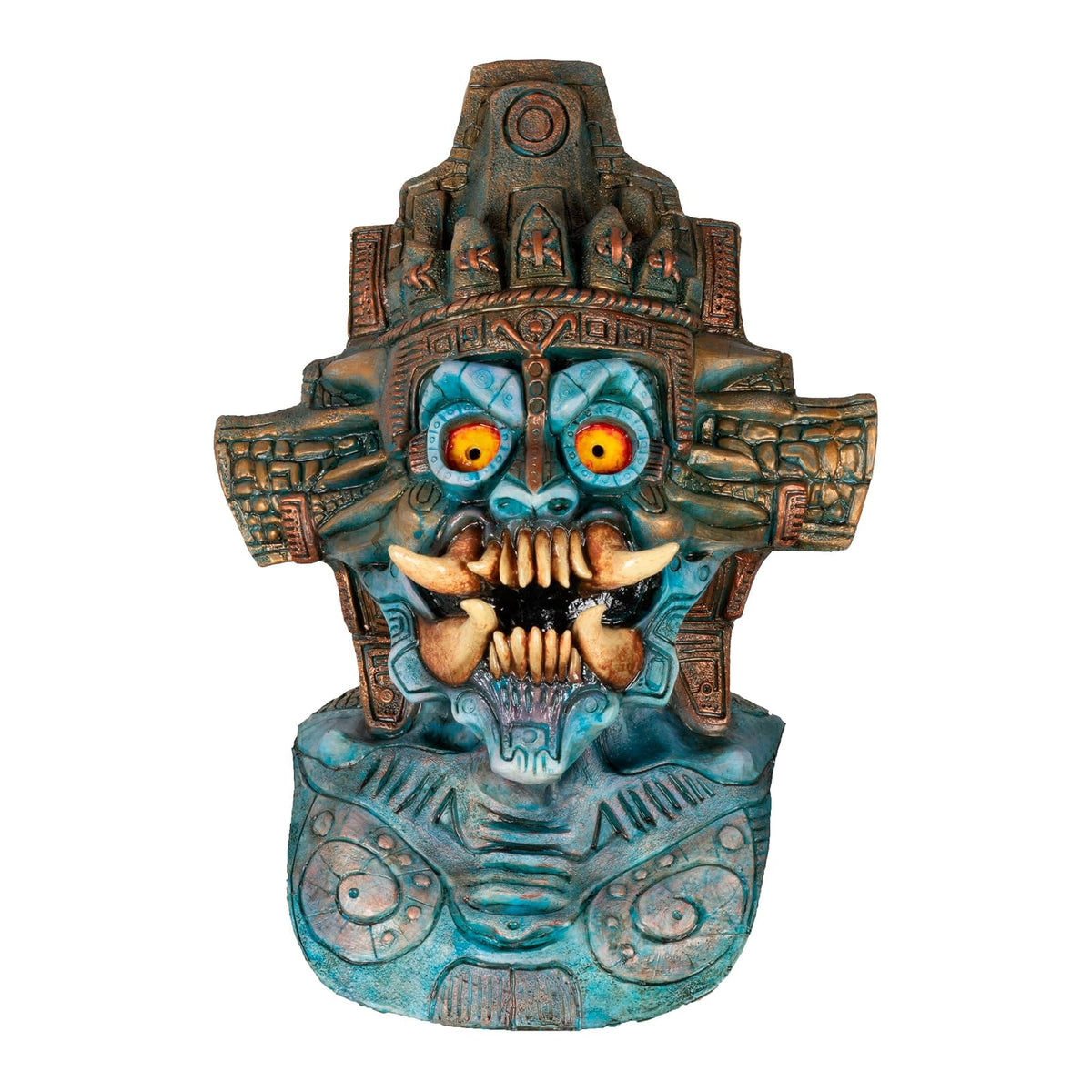 Ghoulish Productions Máscara de látex de Tláloc. Máscara de Tláloc. Disfraz de Tláloc. Tláloc Disfraz Halloween.Máscara de Halloween. Máscara Unitalla de Adulto. Ideal para usar en Fiesta de Halloween