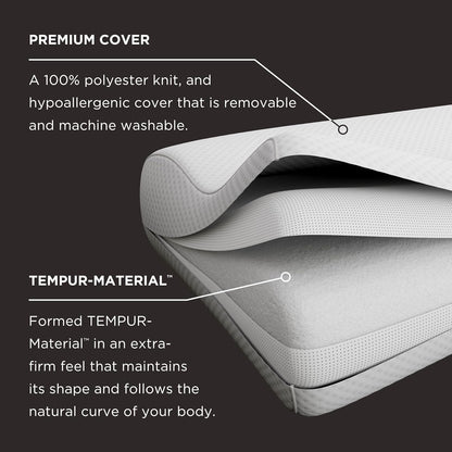 Tempur-Pedic TEMPUR-Ergo Neck Large Size Pillow, Firm Support, Adaptable Comfort & Relief Washable Cover, Assembled in The USA, 5 YR Warranty