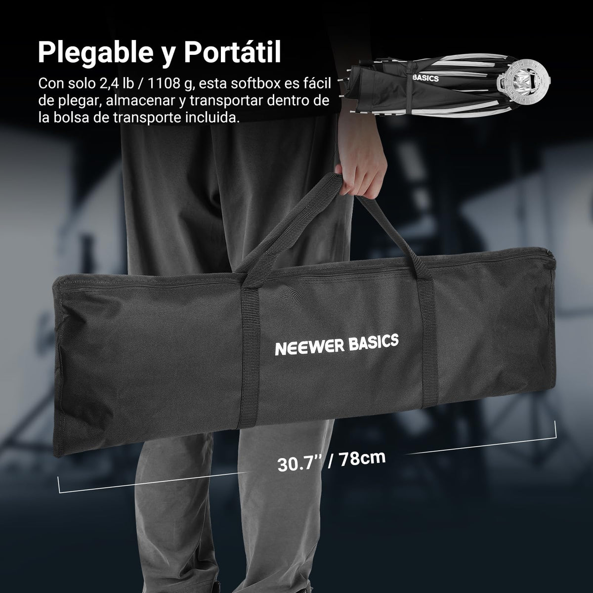 NEEWER 90cm Softbox Octagonal, Softbox de Montaje Bowens de Liberación Rápida con Rejilla de Panal, Difusor de Luz, para RGB CB60 CB60B CB200B MS60B MS60C MS150B S101-300W/400W Pro Vision 4 Q4, NS35P