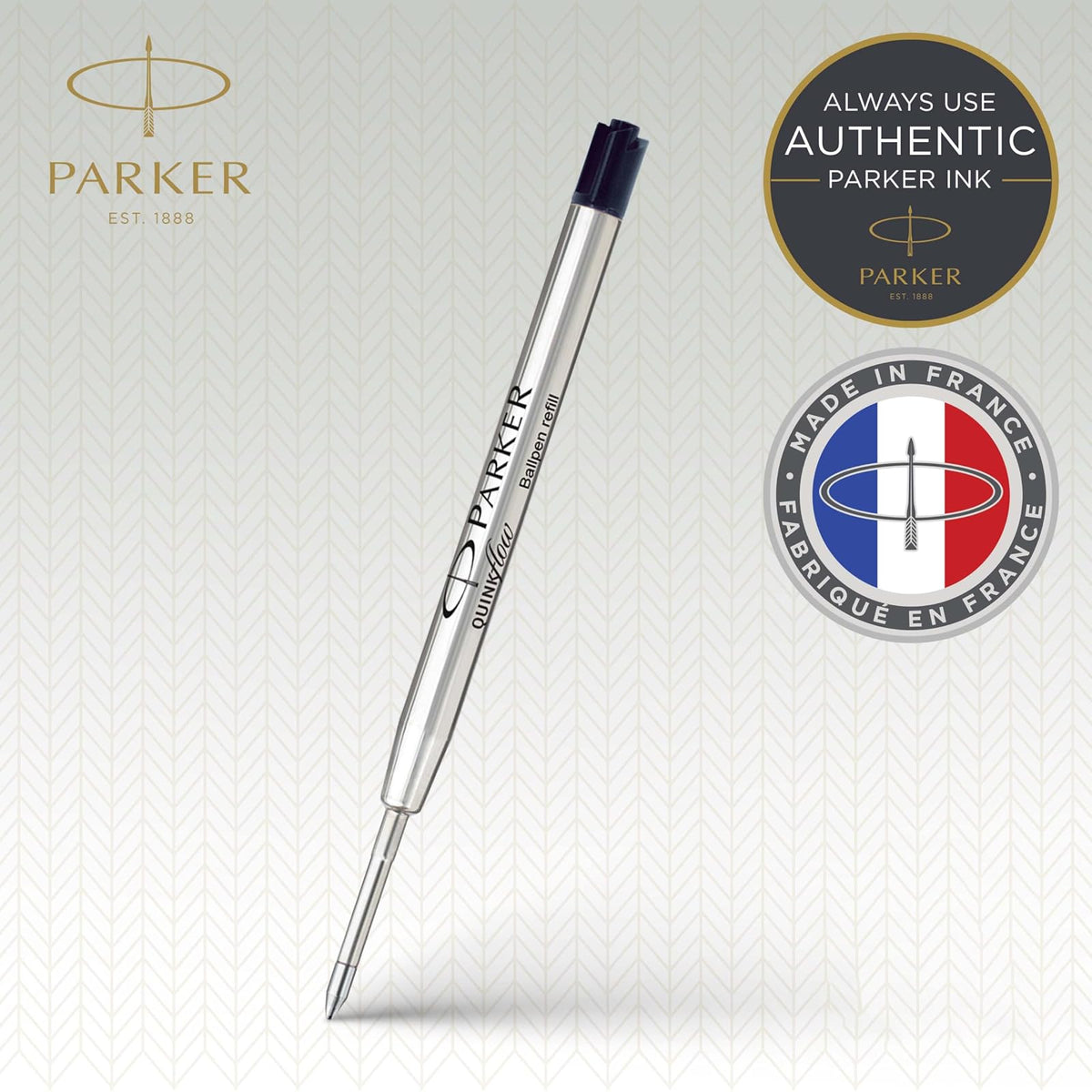 Parker QUINKflow - Recambios de tinta para bolígrafo de punta media, color negro, 3 unidades