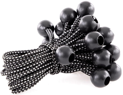 Kotap BB-6B - Cuerda elástica de Bola, Resistente y versátil, Negro, Paquete de 50