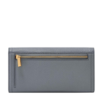 Cartera de mano con solapa Fossil Logan de piel en color azul para mujer