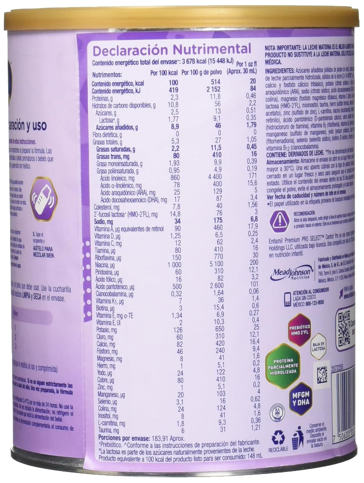 Enfamil Confort 1 Fórmula Infantil Especializada, Lata 800 gramos