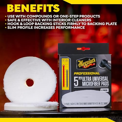 Meguiar's Almohadillas de Microfibra Universales 5" Negras M5MFP2 2pz