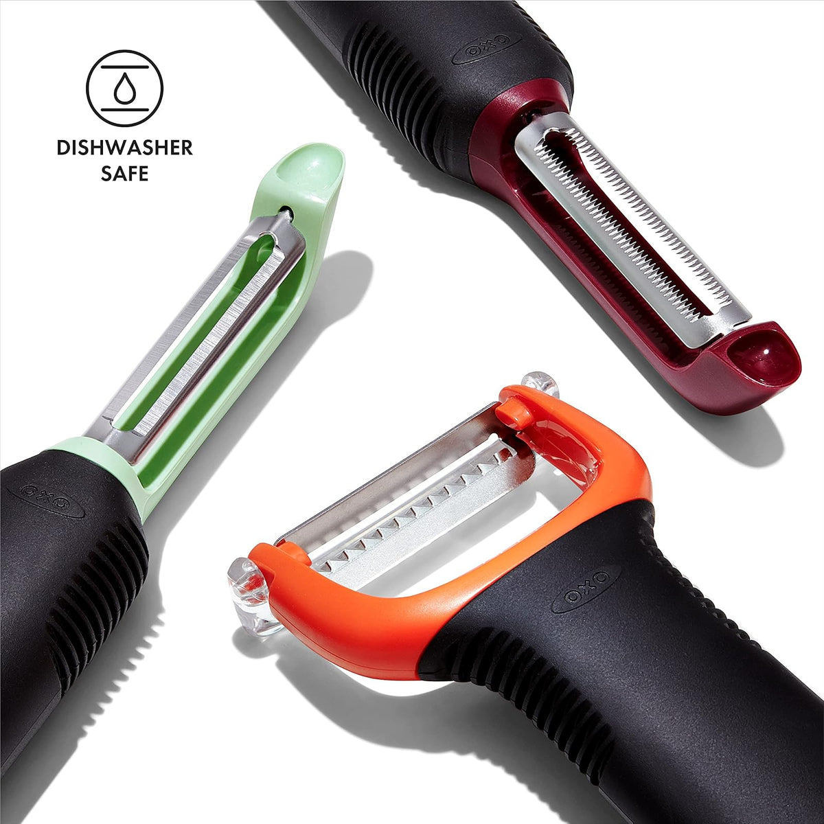 OXO Good Grips - Juego de peladores de 3 piezas, remolacha, hinojo, ñame