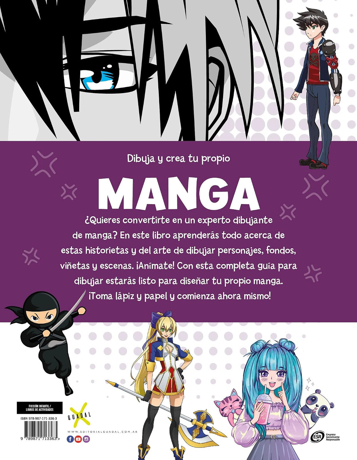 Libro Dibuja Y Crea Tu Propio Manga - Guia Para Principiantes - Tapa Blanda En Español