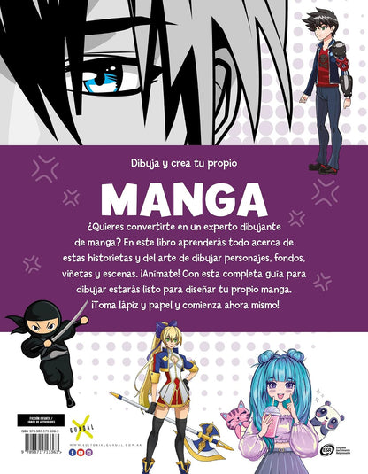Libro Dibuja Y Crea Tu Propio Manga - Guia Para Principiantes - Tapa Blanda En Español