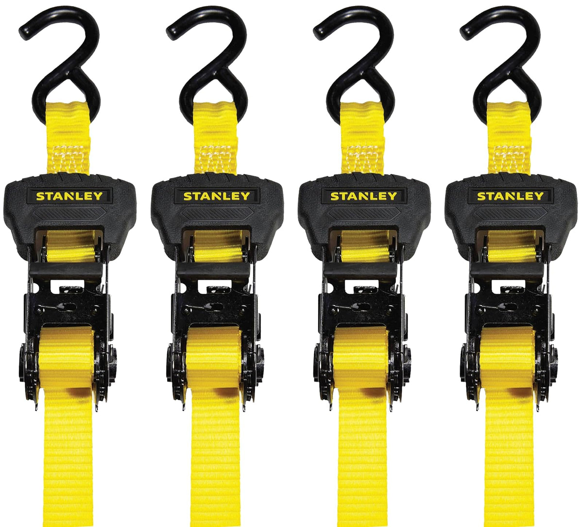 Stanley - Kit de Correa de carraca, Negro/Amarillo, 1" x 14'