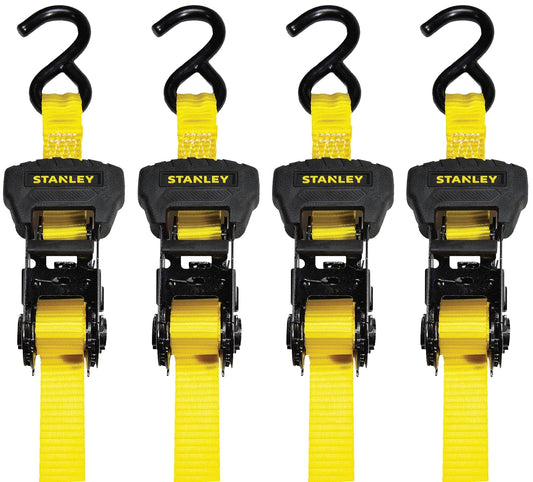 Stanley - Kit de Correa de carraca, Negro/Amarillo, 1" x 14'