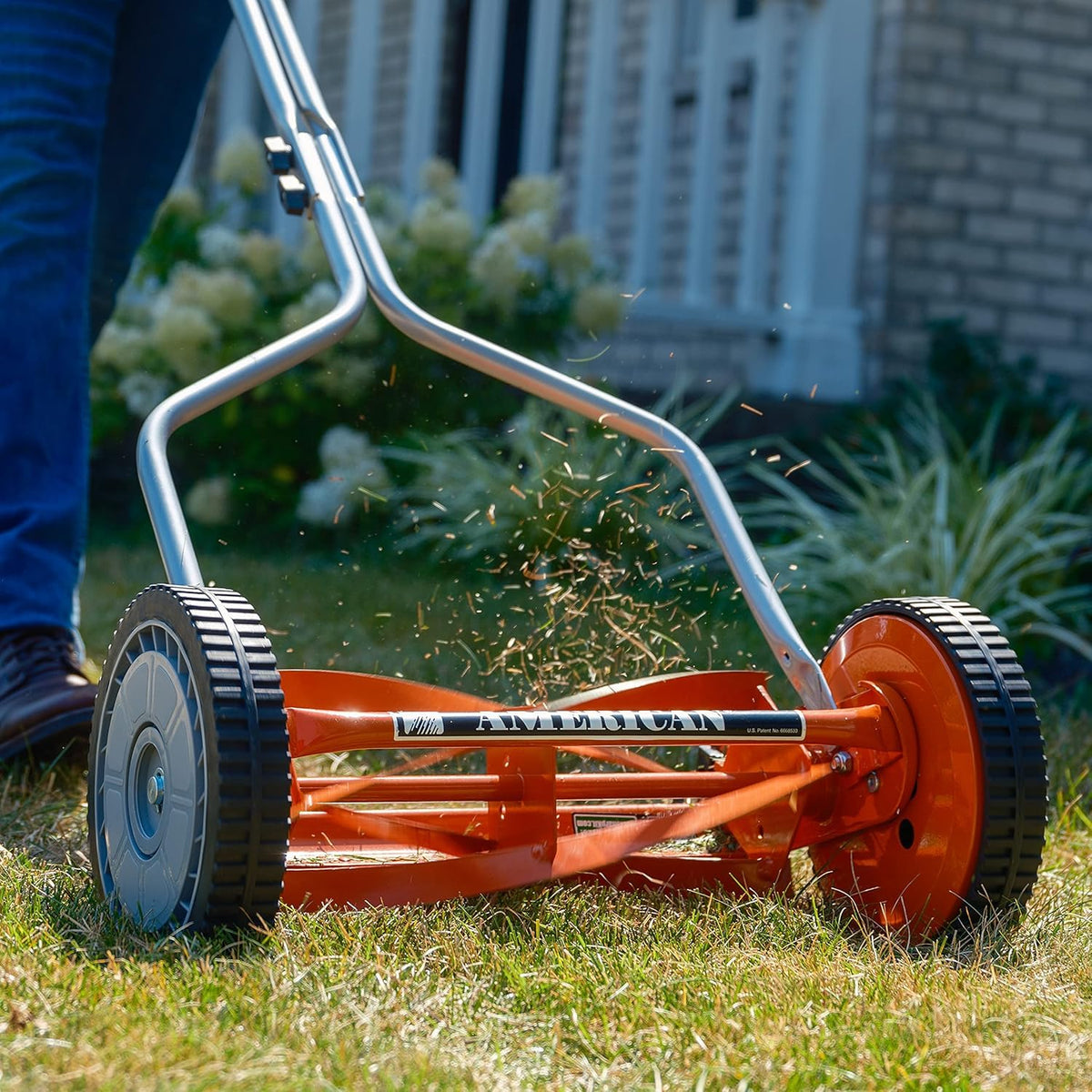 American Lawn Mower Company 1204-14 Cortacésped con Carrete de Empuje de 4 Hojas de 14 Pulgadas, Rojo