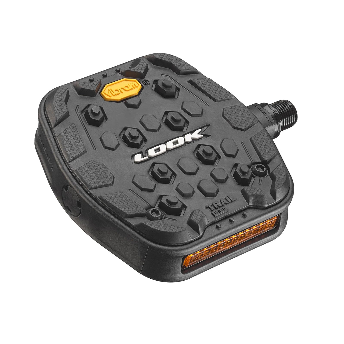Look Cycle - Geo Trail Grip Bicycle Pedals - Flat Pedals - Reliability, Comfort and Durability - Slip-Proof Safety - Innovative Activ Grip Rubber - High-Performance MTB Bike Pedal - Negro