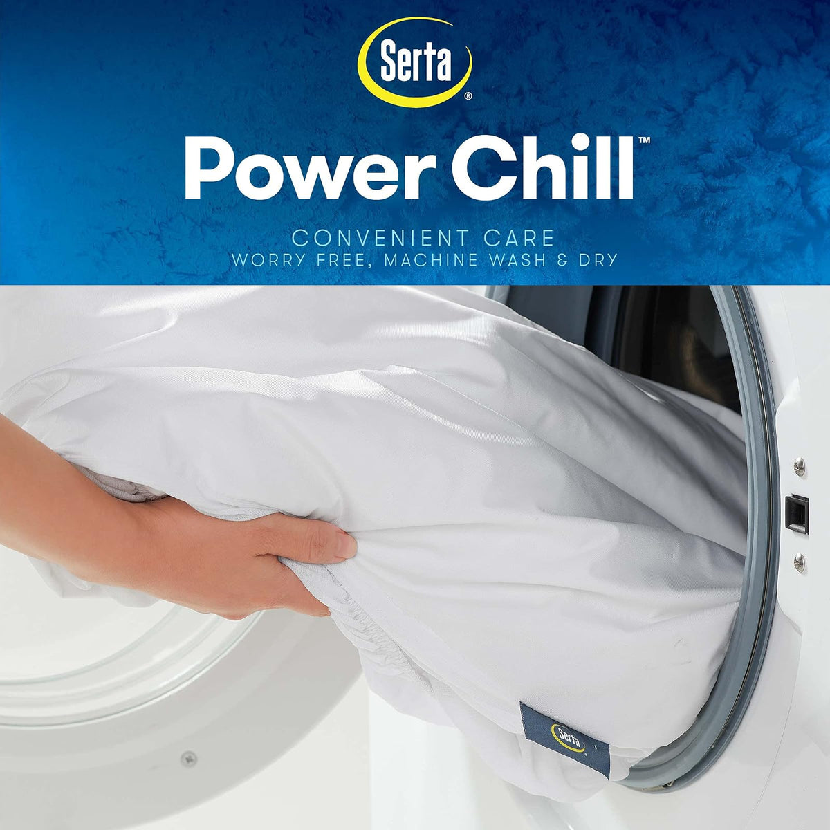 Serta Power Chill - Funda de colchón Impermeable de tamaño Individual, Suave y Transpirable, Bolsillo elástico Profundo de 15 Pulgadas para un Ajuste Seguro, Color Blanco