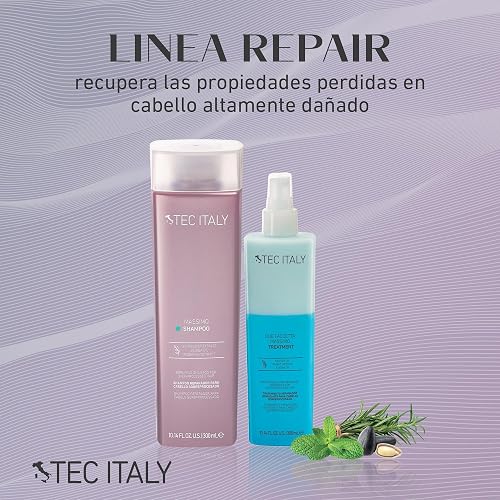 TEC ITALY Due Faccetta Massimo Tratamiento para Cabello Decolorado 300 ml | Repara e hidrata cabello decolorado o sobreprocesado. Regula la porosidad y facilita el desenredo. Con protección UV.