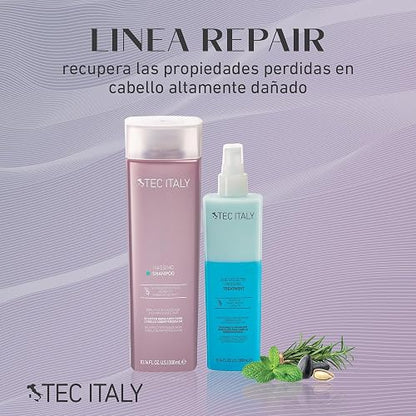 TEC ITALY Due Faccetta Massimo Tratamiento para Cabello Decolorado 300 ml | Repara e hidrata cabello decolorado o sobreprocesado. Regula la porosidad y facilita el desenredo. Con protección UV.