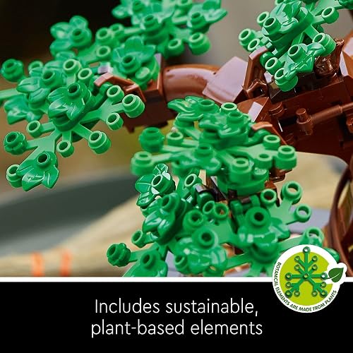 LEGO® Icons 10281 Bonsái, Árbol Artificial Decorativo, Bloques de Construcción para Adultos, Idea Regalo para Mujeres y Hombres, Decoración Hogar u Oficina (878 Piezas)