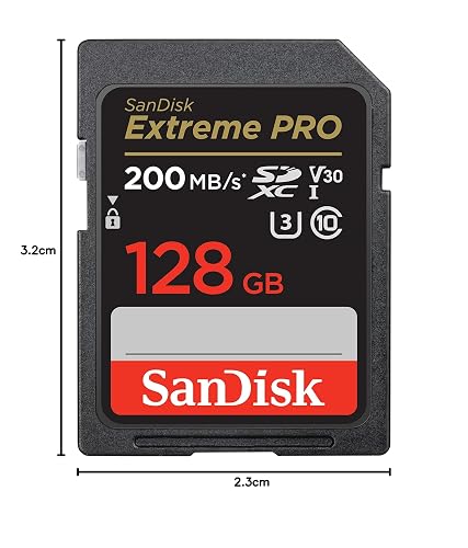 SanDisk Tarjeta de Memoria Extreme Pro SDXC UHS-I de 128 GB, C10, U3, V30, 4K UHD, Tarjeta SD - SDSDXXD-128G-GN4IN