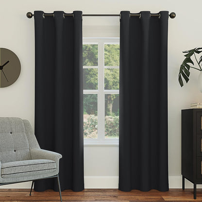 Sun Zero Easton - Cortina Opaca con Ojales, Panel Individual - Negro - 101.6An x 274.3Al cm (1 Paneles)