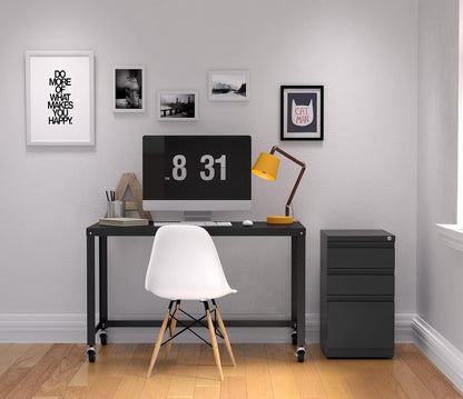 Office Dimensions 20412 Pedestal de Grado Comercial con un Cajón Papelero y Dos Cajones Archiveros Tamaño Carta Color Gris Carbón