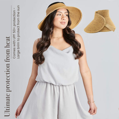 San Diego Hat Co. Visera ultrabraid con Ribete de Cinta y Banda para el Sudor Visor para Mujer